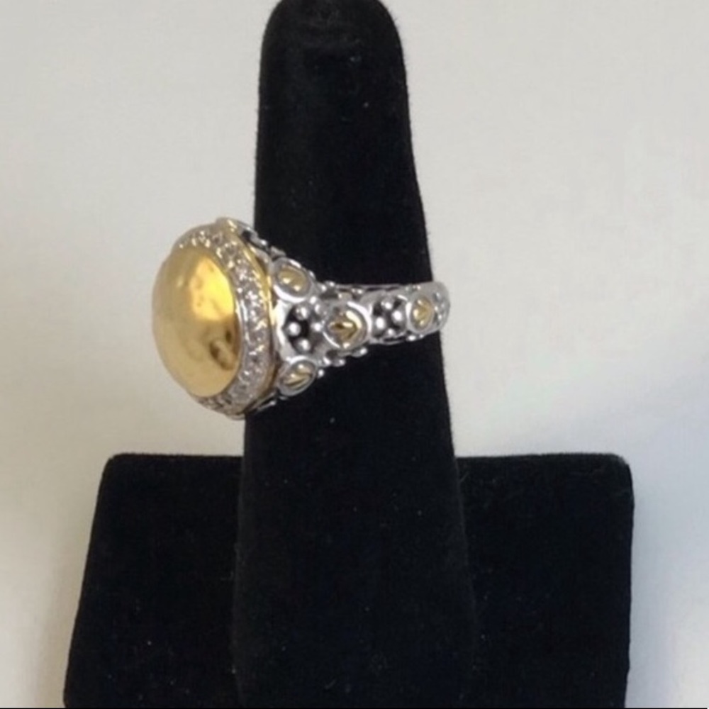 18k Hammered Dome Ring - Picture 8 of 13